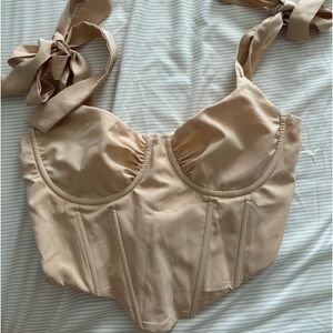 Tan zip up corset never worn !